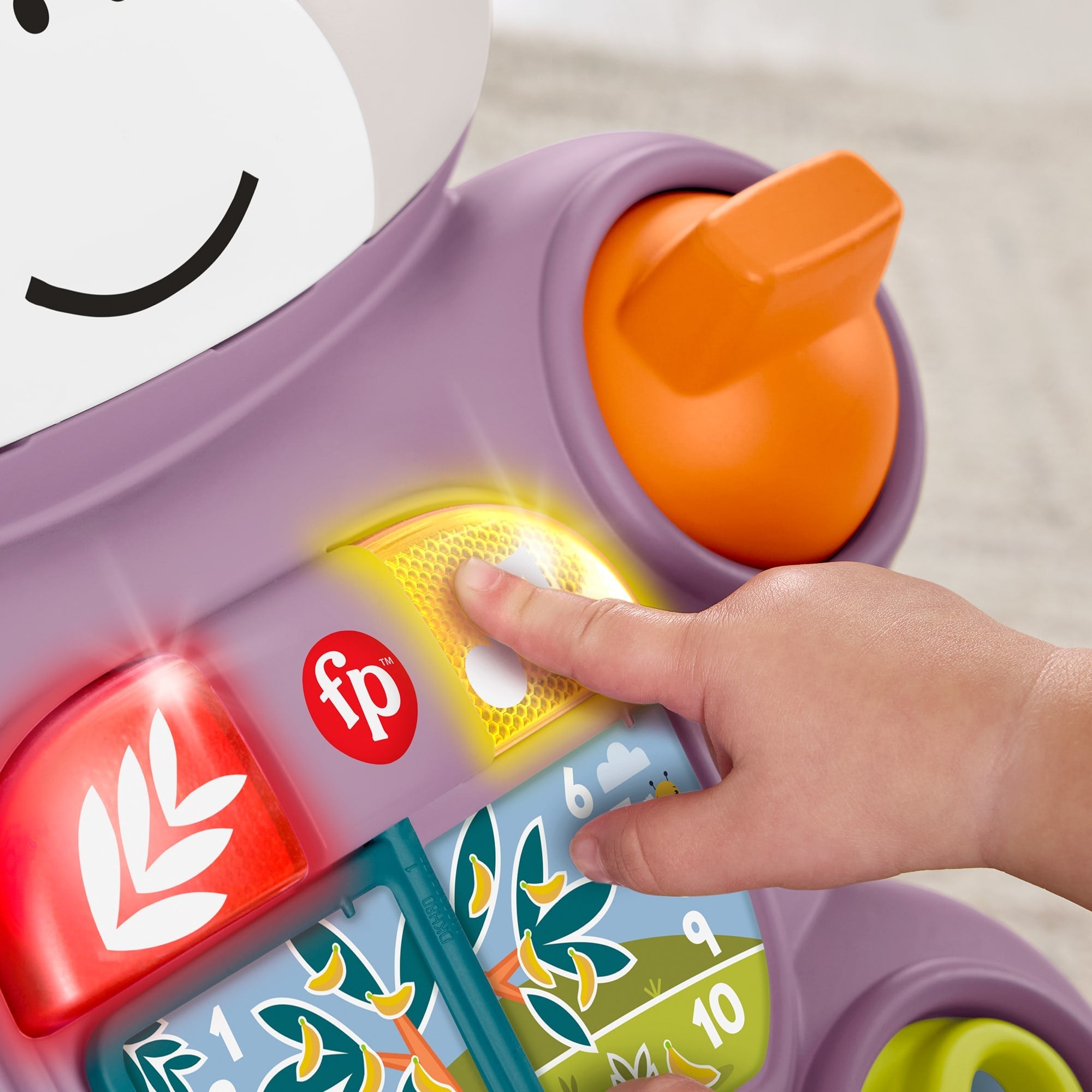 Fisher-Price Learn With Me Purple Monkey Walker Baby Activity Toy With Music & Lights