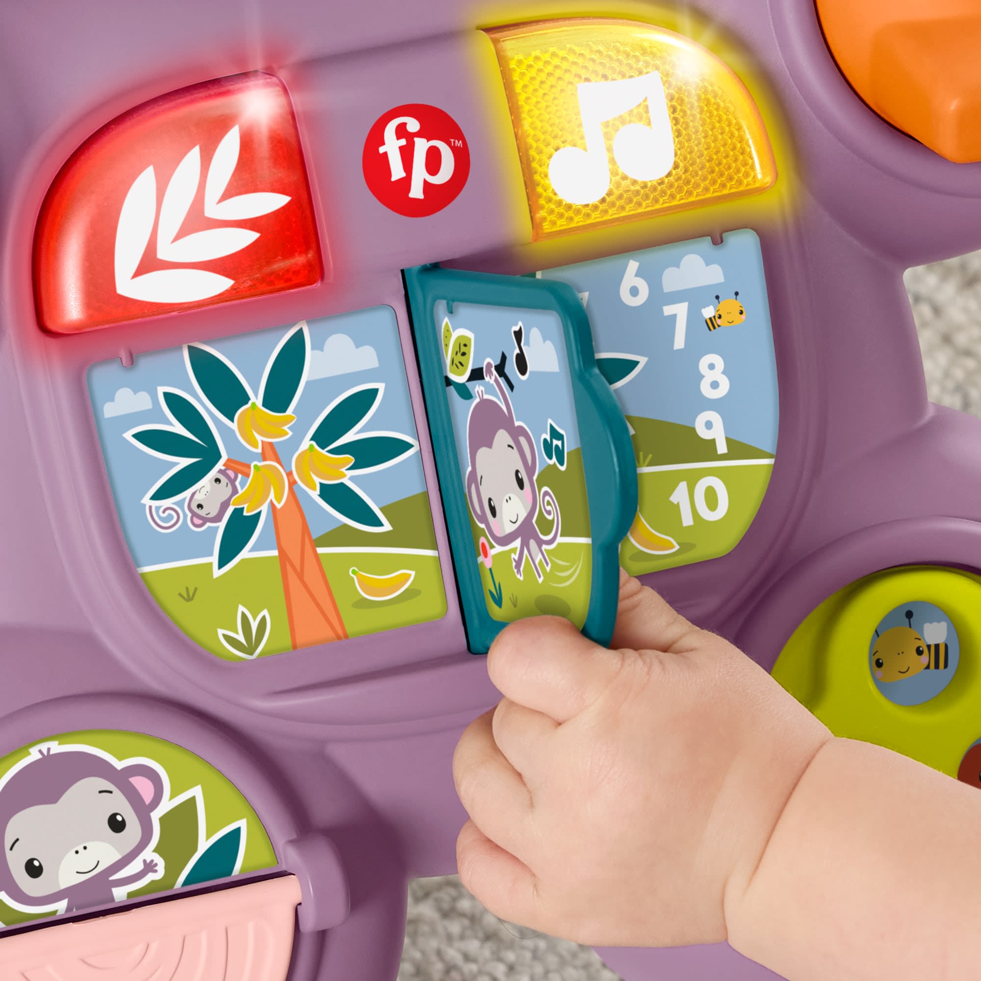 Fisher-Price Learn With Me Purple Monkey Walker Baby Activity Toy With Music & Lights