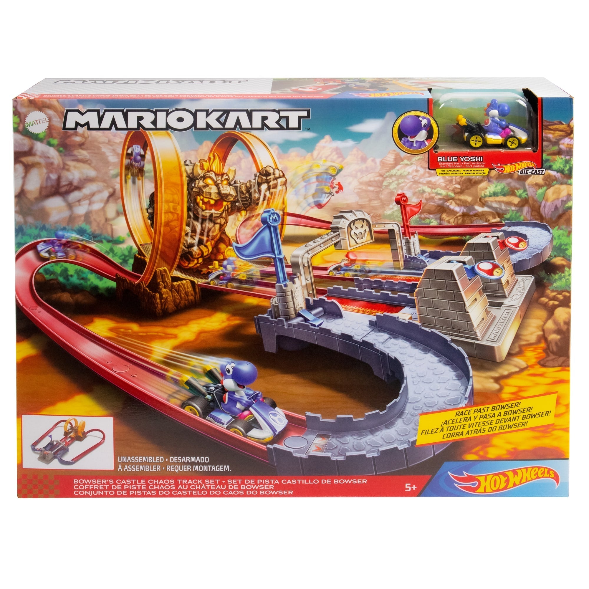Hot Wheels Mario Kart Bowser's Castle Chaos Track Set