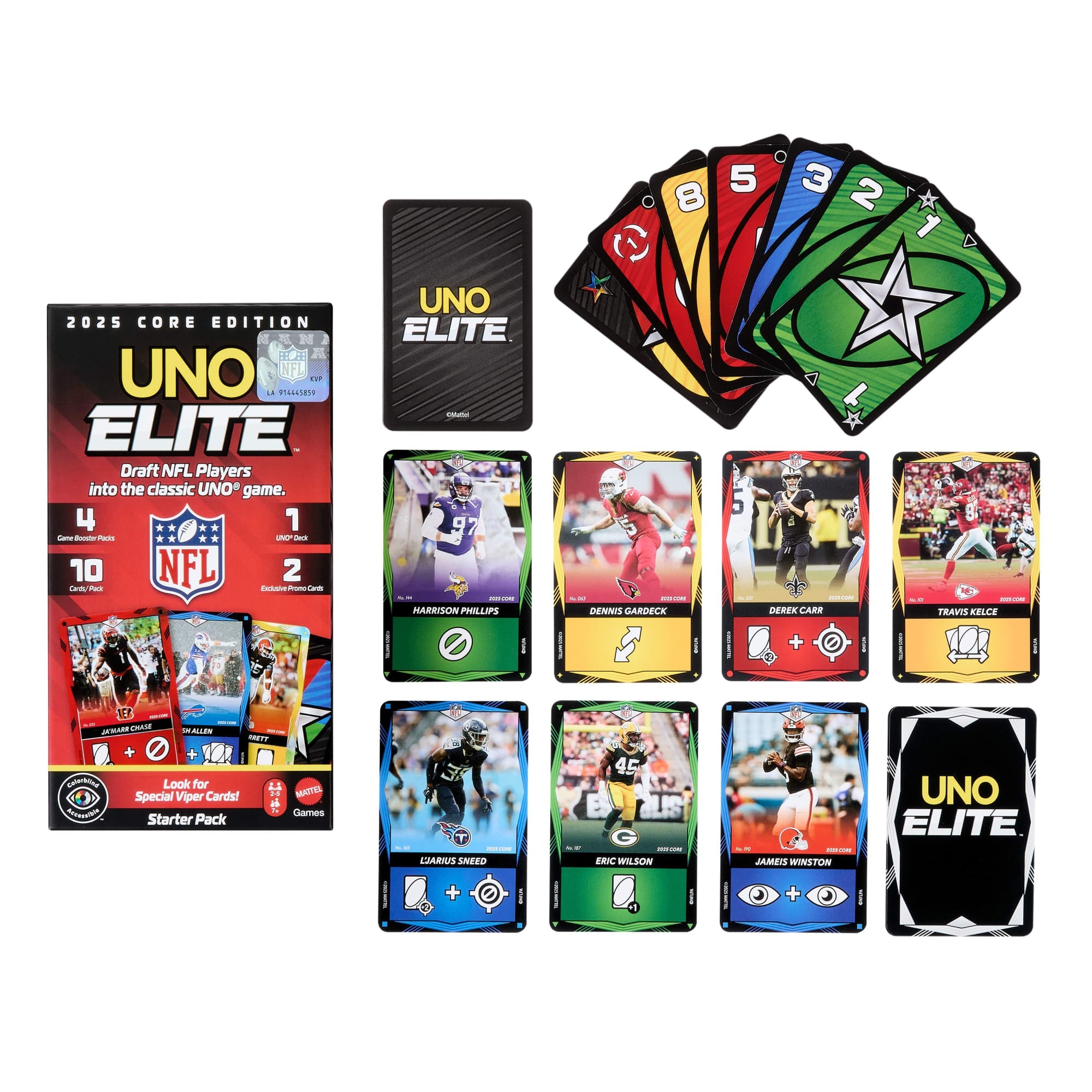 UNO Elite NFL Juego de Cartas Starter Pack