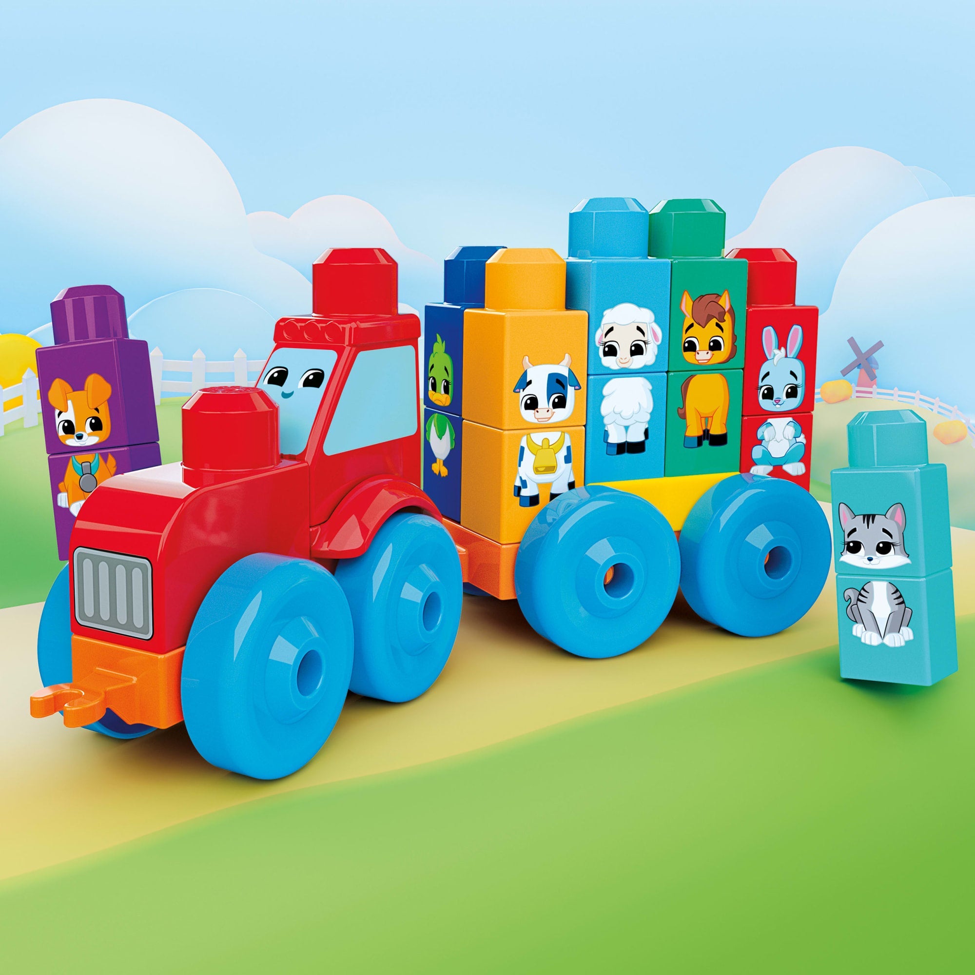 MEGA BLOKS First Builders Build & Match Animal Tractor Block Toy (30 Pieces) For Toddler