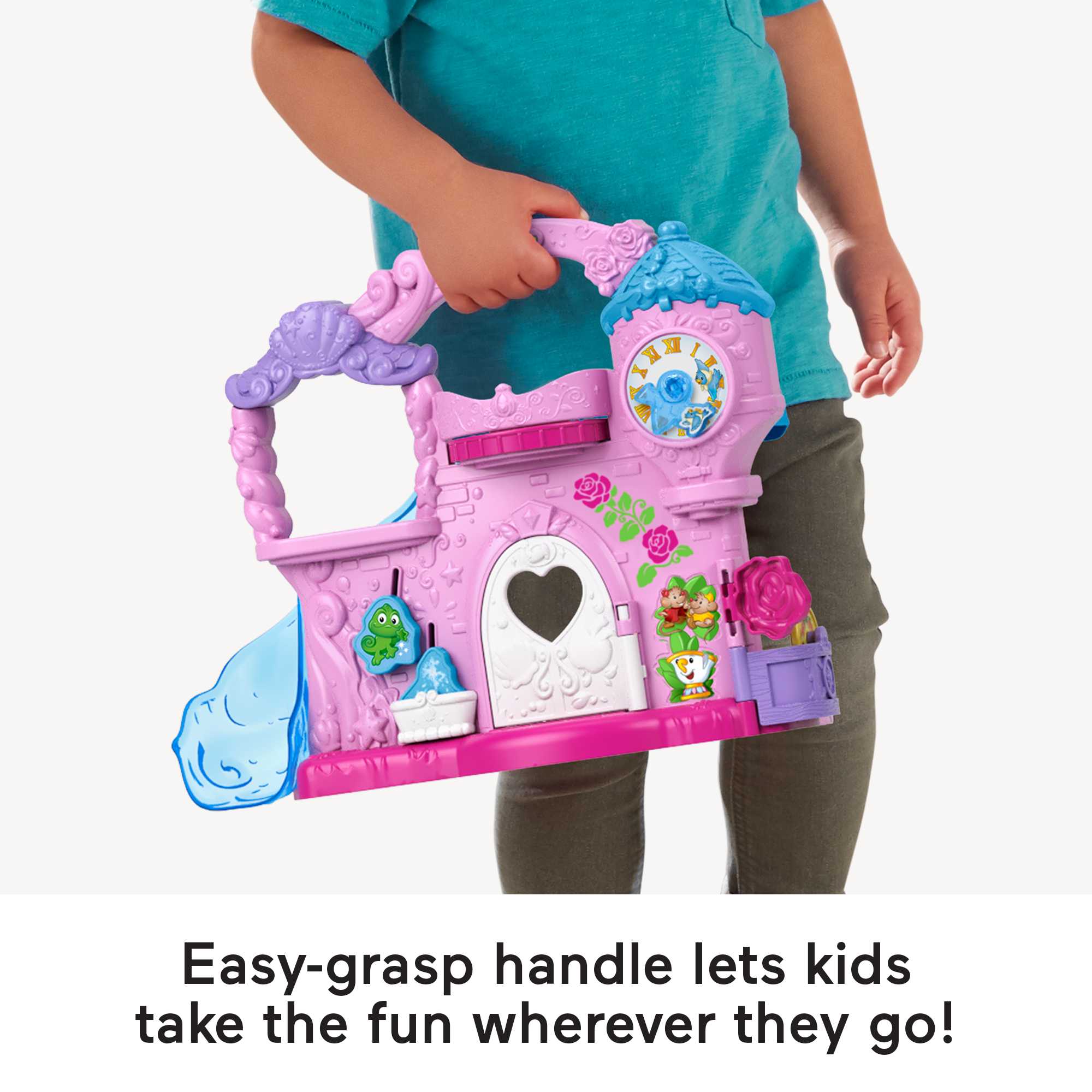 Disney Princess Play & Go Castle Little People Portable Playset & 2 Figures For Toddlers