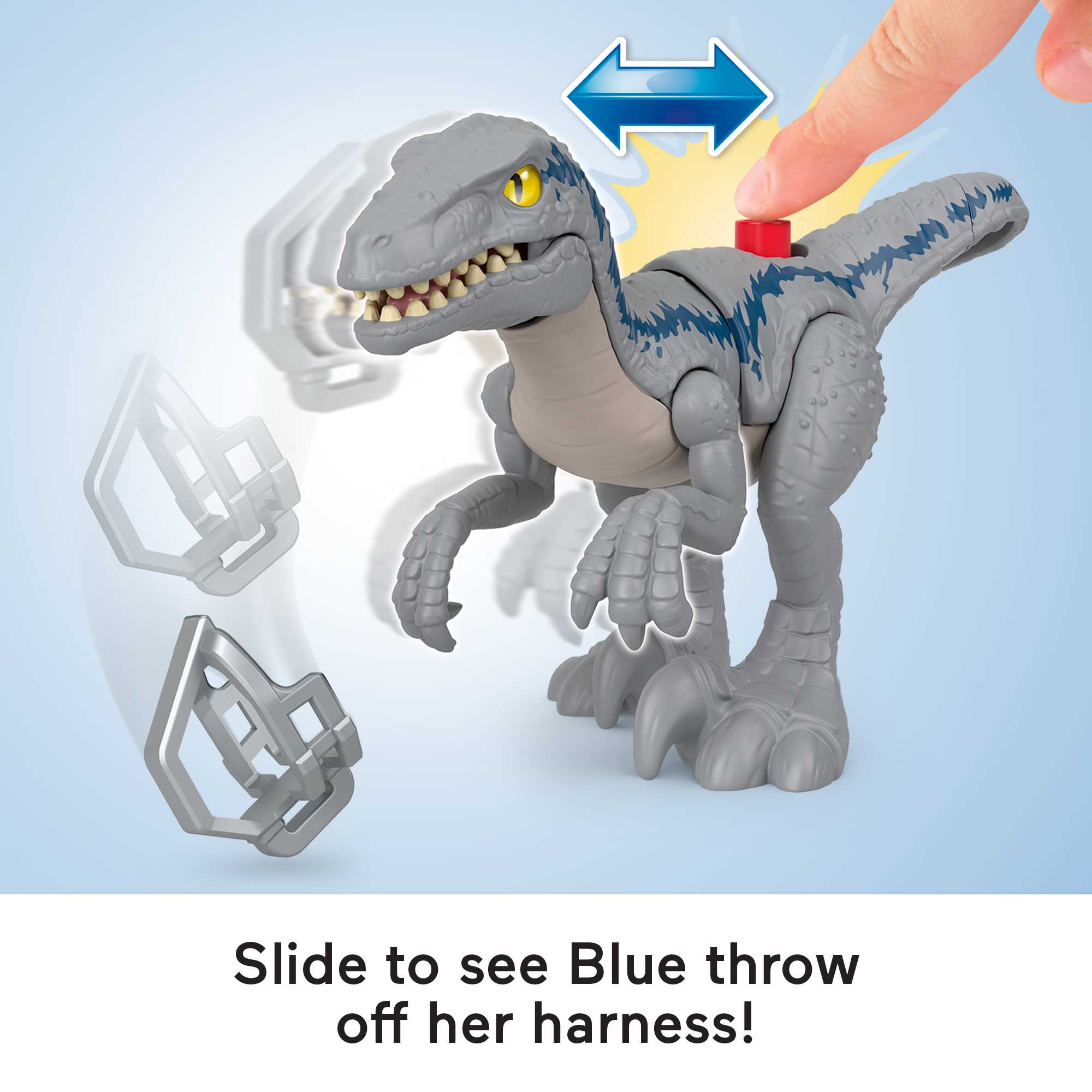 Imaginext Jurassic World Dominion Blue & Owen Dinosaur Toy Set, 3 Pieces, Preschool Toys