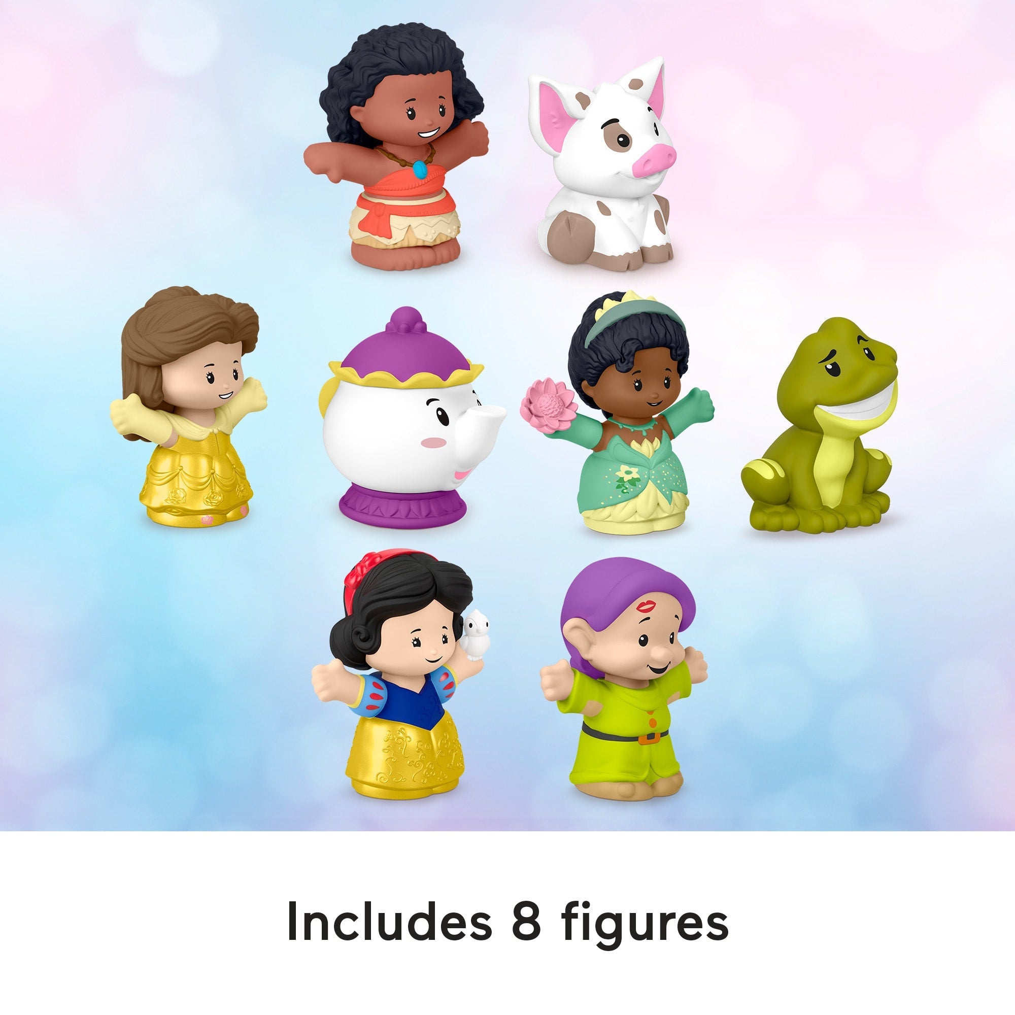 Fisher-Price Little People Disney Princess Story Duos Figure Pack, Toddler Toys, 8 Pieces