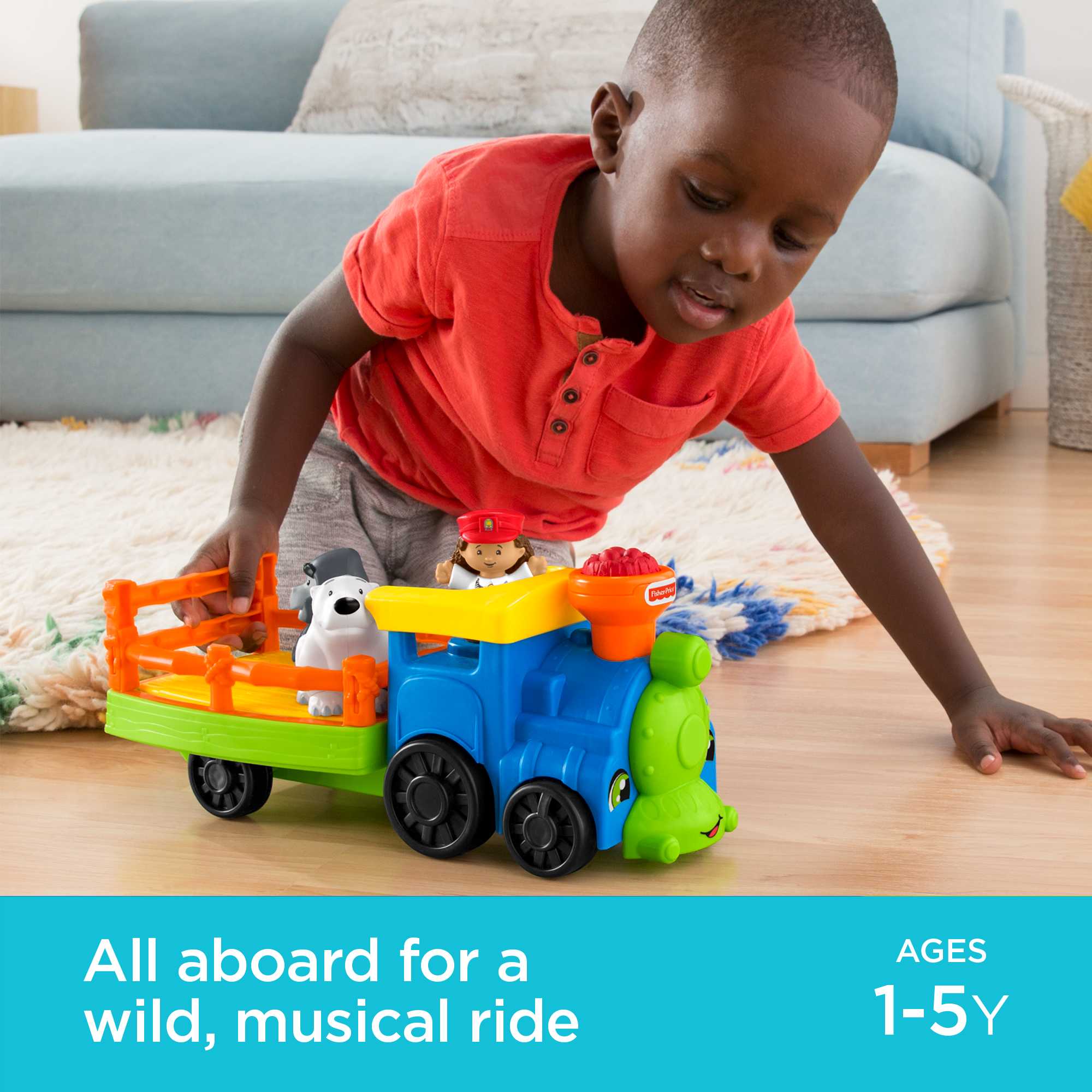 Fisher-Price Little People Choo-Choo Zoo Train Musical Toddler Toy Vehicle With 3 Figures
