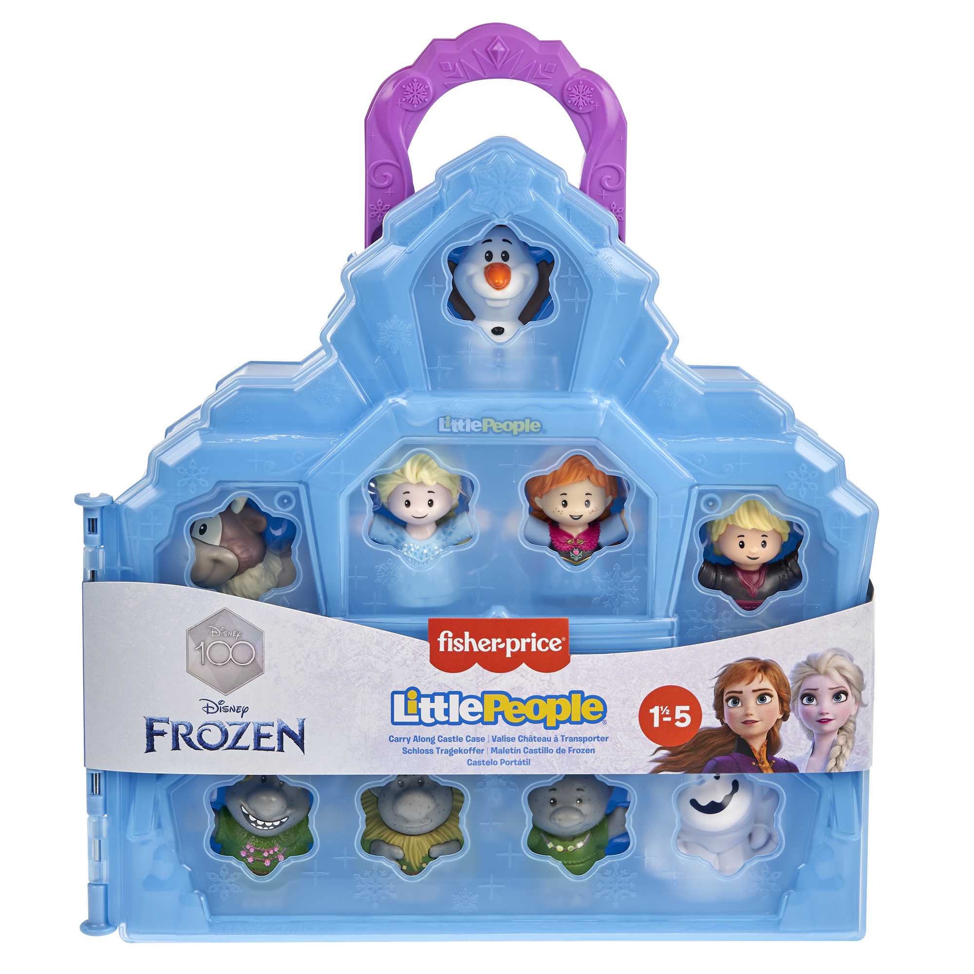 Disney Frozen Carry Along Castle Case Playset With 9 Fisher-Price Little People Figures