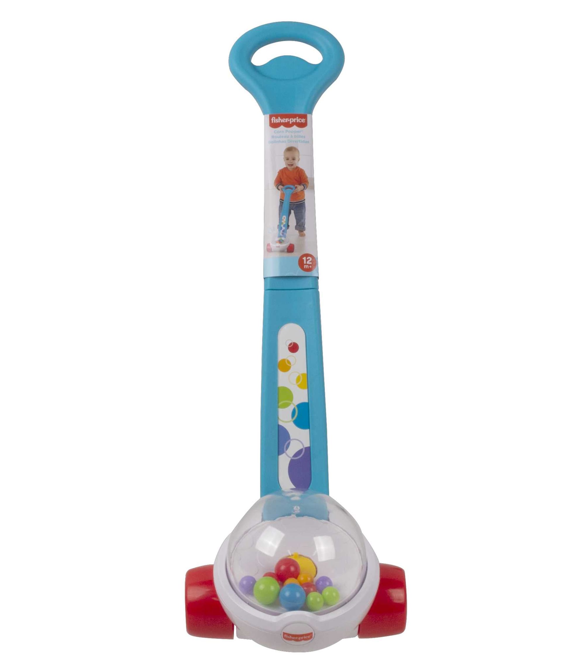 Fisher-Price Corn Popper Baby And Toddler Toy, Push Toy For 1 Year Old And Up, 2 Pieces, Blue