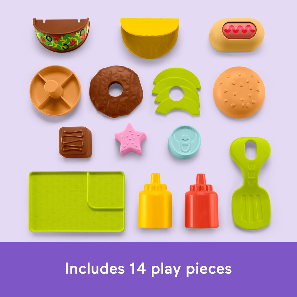 Fisher-Price Laugh & Learn 4-In-1 Snack Cart Walker Baby & Toddler Learning Toy With 14 Play Pieces