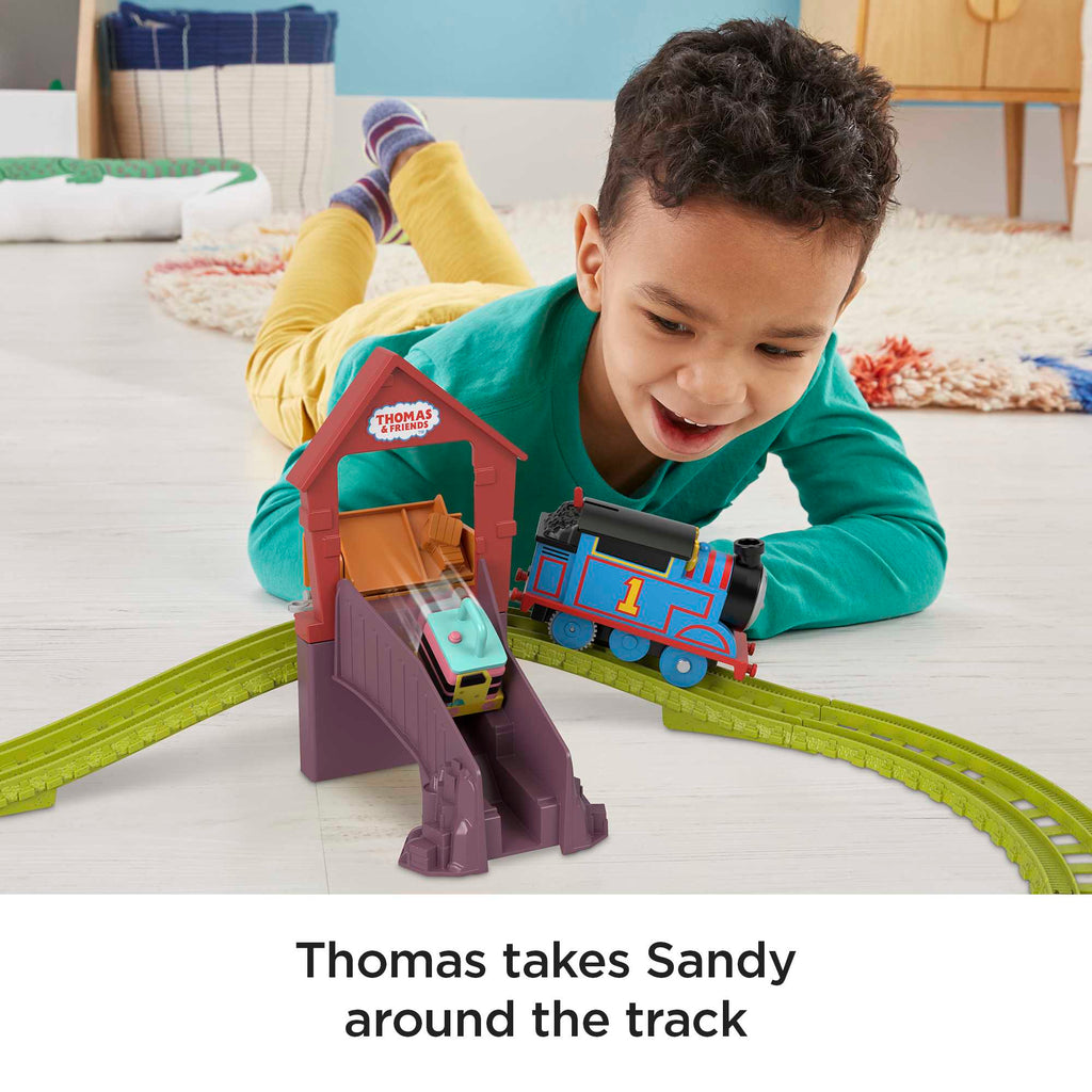 Thomas And Friends Train Set With Carly The Crane Sandy And Motorized Thomas, Fix ‘Em Up Friends