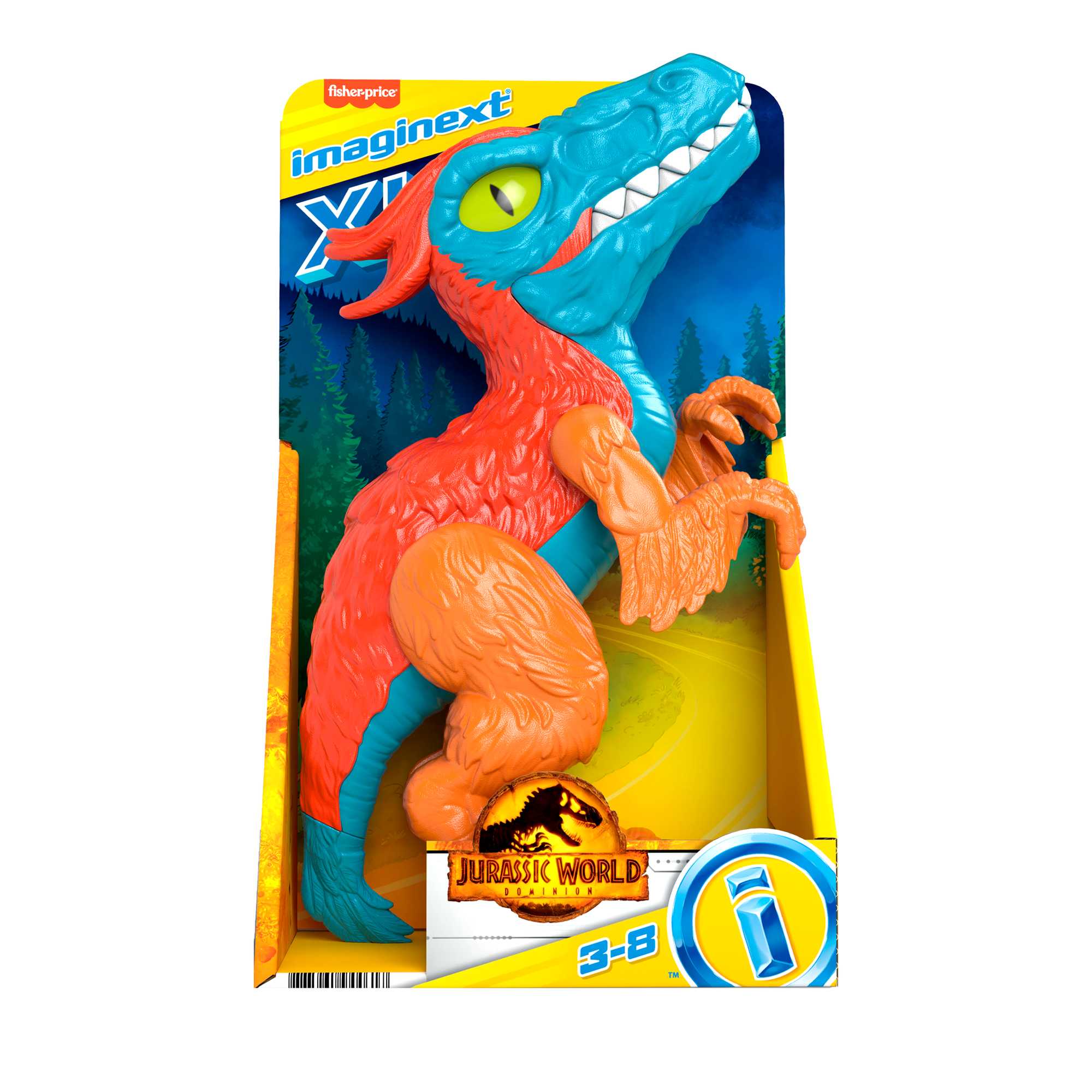 Imaginext Jurassic World Dominion Pyroraptor Dinosaur XL Figure, 10 inch, Preschool Toys