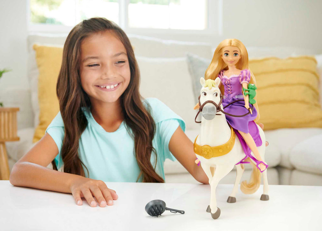 Disney Princess Toys, Rapunzel Doll And Horse, Gifts For Kids