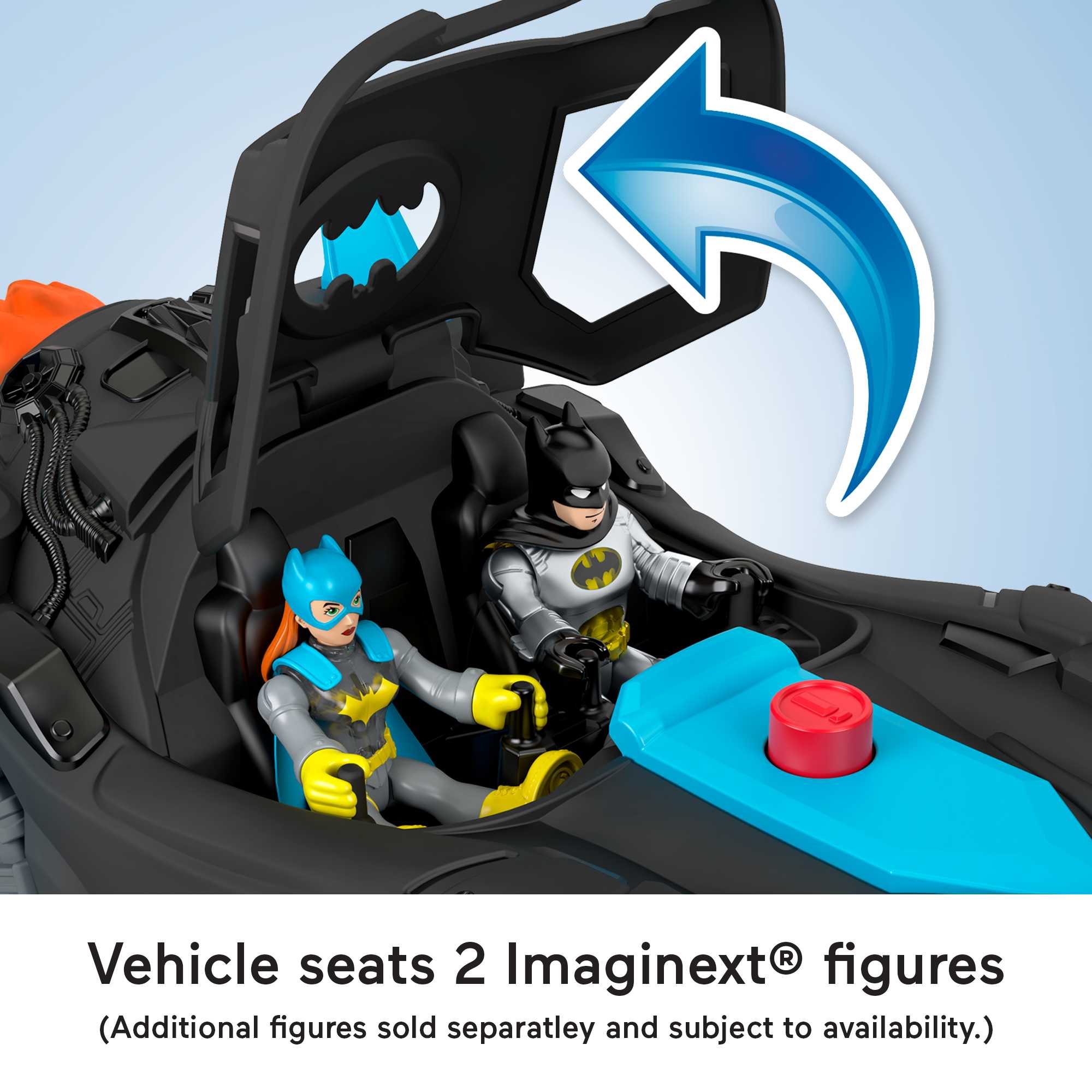 Imaginext DC Super Friends Lights & Sounds Batmobile, Batman Figure & Vehicle, 3-Piece Preschool Toys