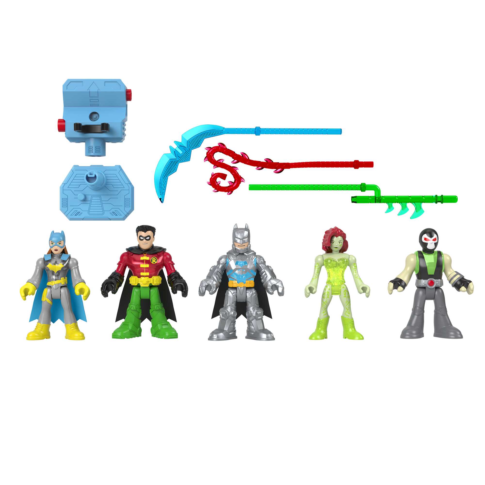 Imaginext DC Super Friends Batman Battle Multipack, 9-Piece Figure Set With Lights For Preschool Kids