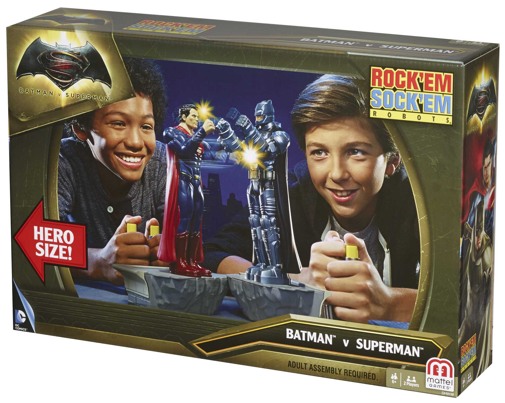 Batman vs Superman Rock 'Em Sock 'Em Robots 2-Player Kids Game, Fighting Robots Action Game