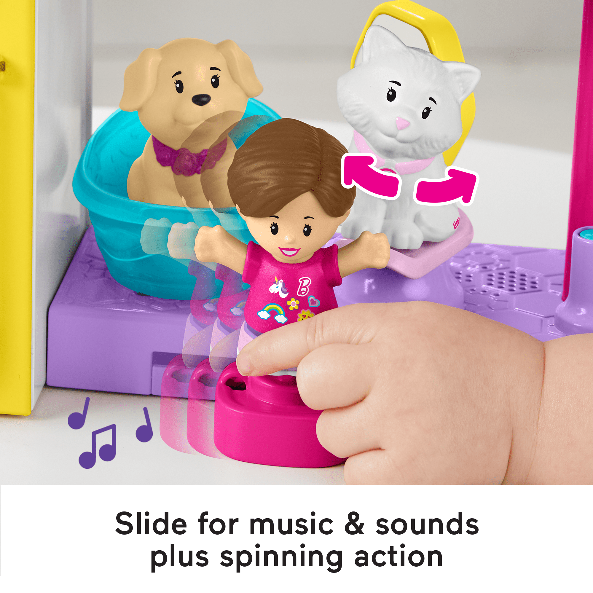 Little People Barbie Playset With Music And Sounds, Play And Care Pet Spa, Toddler Toy, 4 Pieces