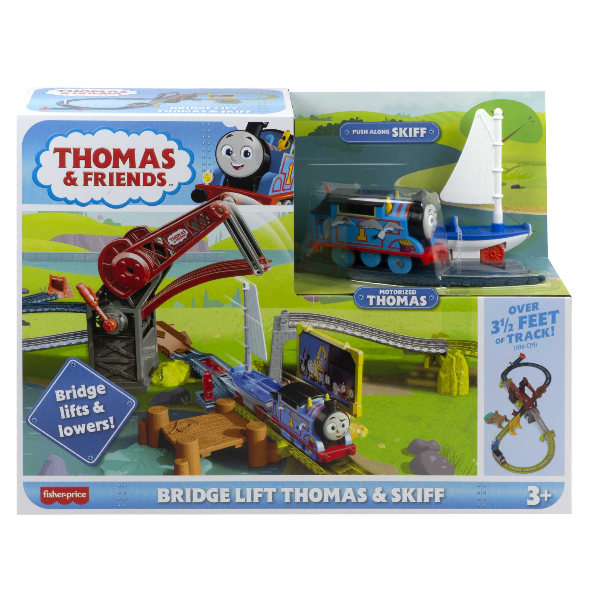 Thomas & Friends Bridge Lift Thomas & Skiff Toy Train Set With Motorized Engine & Boat