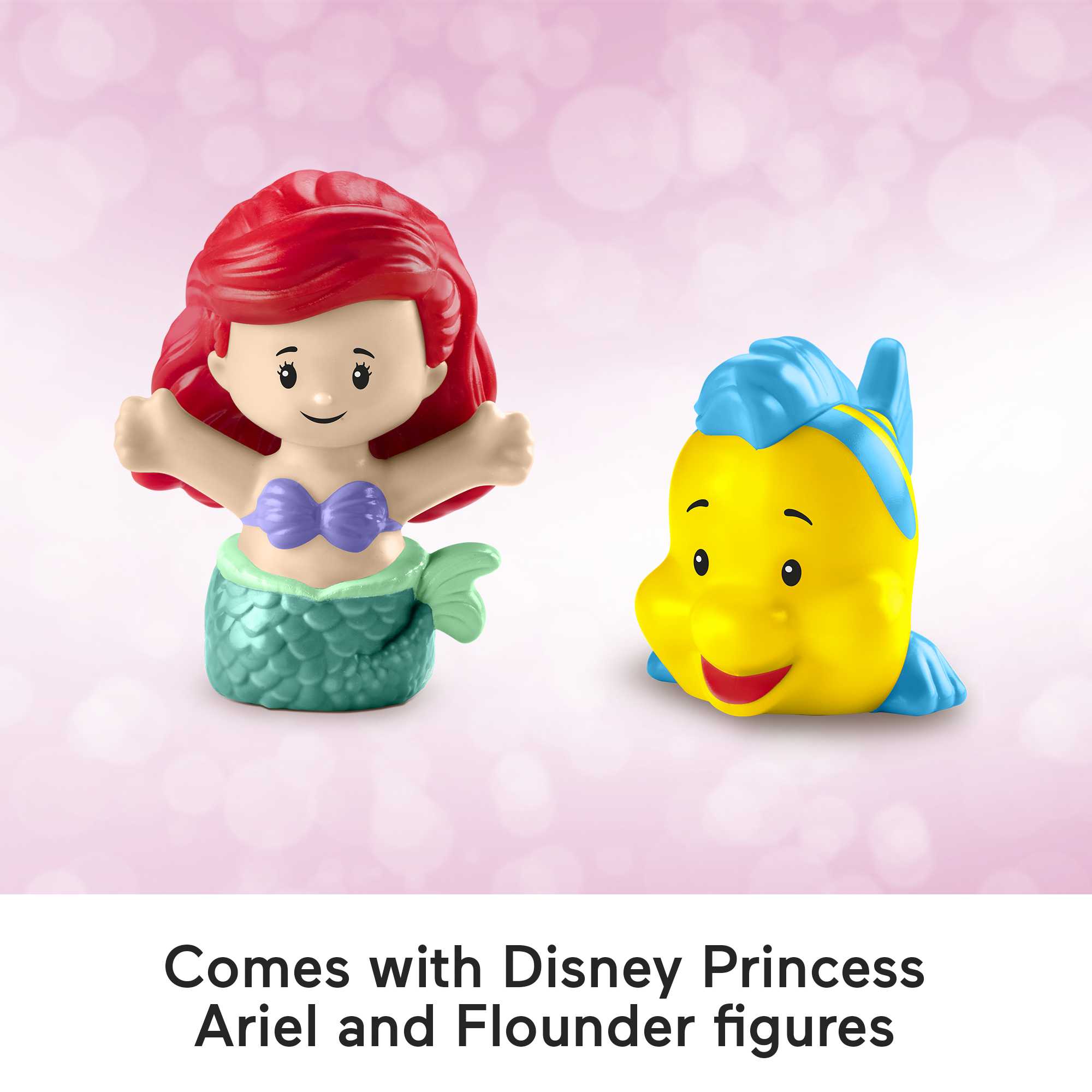 Disney Princess Ariel's Light-Up Sea Carriage Little People Musical Vehicle For Toddlers
