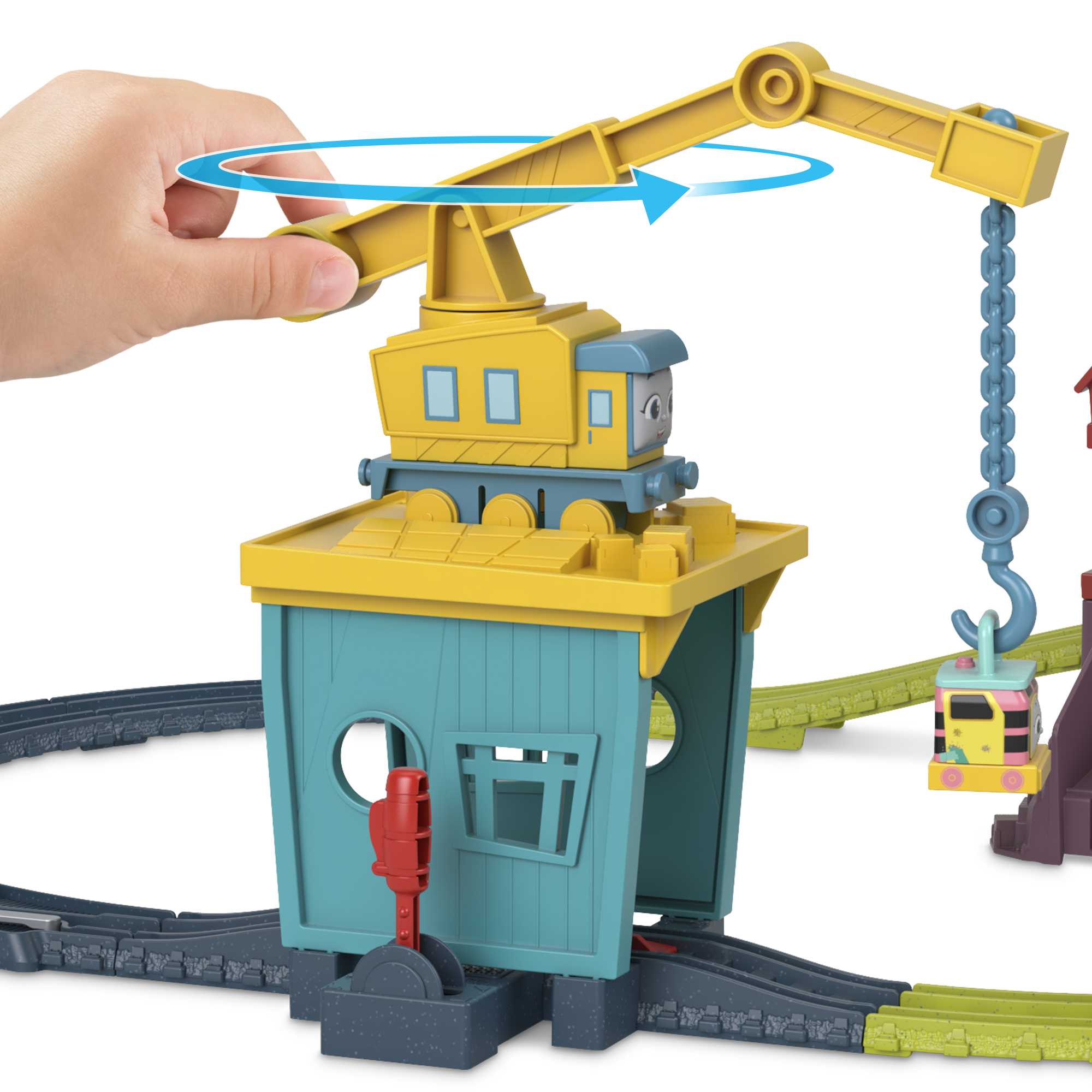 Thomas And Friends Train Set With Carly The Crane Sandy And Motorized Thomas, Fix ‘Em Up Friends