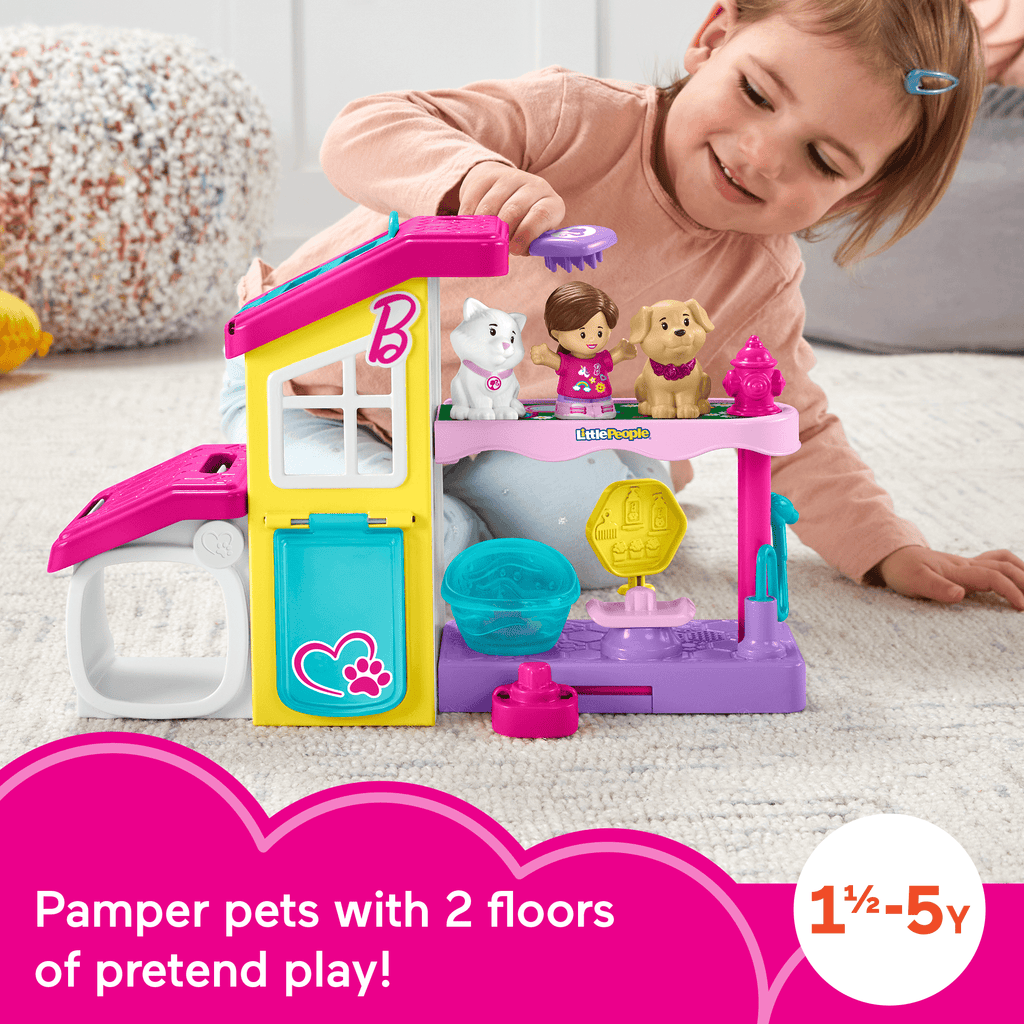 Fisher-Price Little People Barbie Play And Care Pet Spa Musical Toddler Playset, 4 Pieces