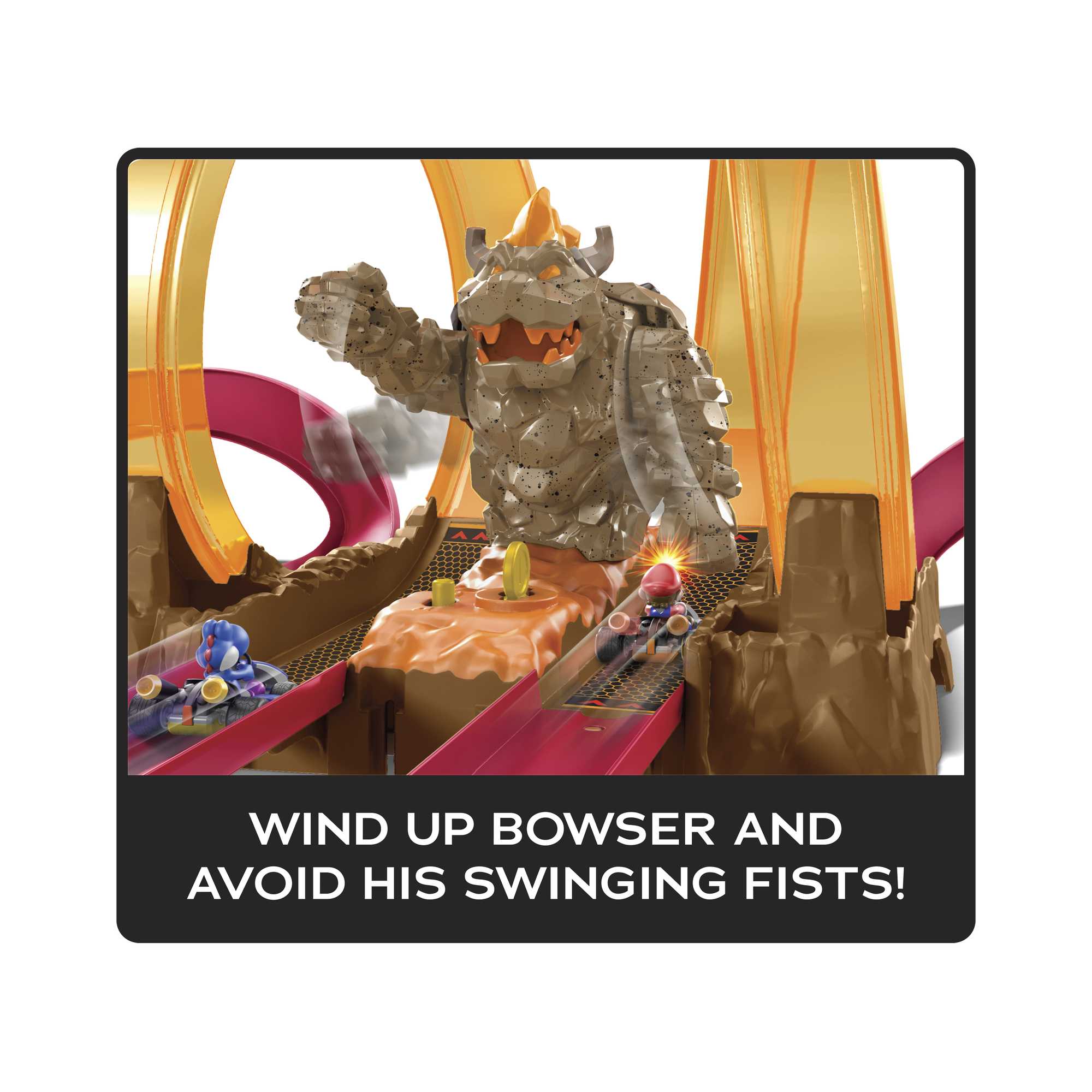Hot Wheels Mario Kart Bowser's Castle Chaos Track Set