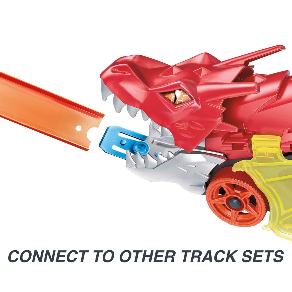 Hot Wheels City Dragon Launch Transporter, Spits Cars From Its Mouth, Gift For Kids 3 Years & Up