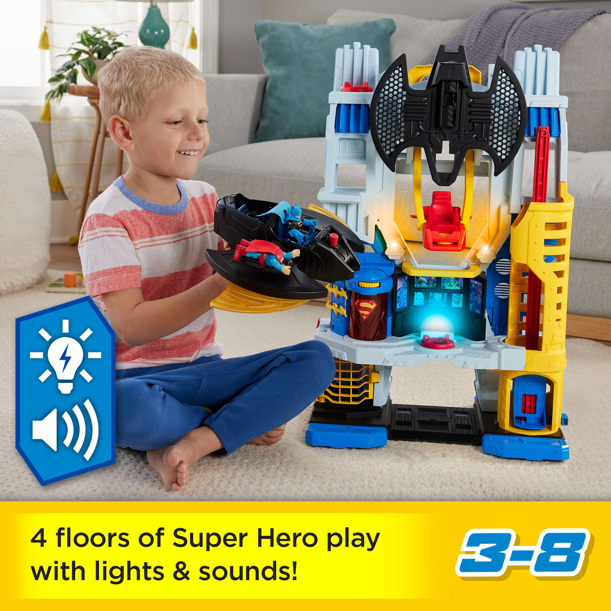Imaginext DC Super Friends Ultimate Headquarters Playset With Batman Figure, 10 Piece Preschool Toy