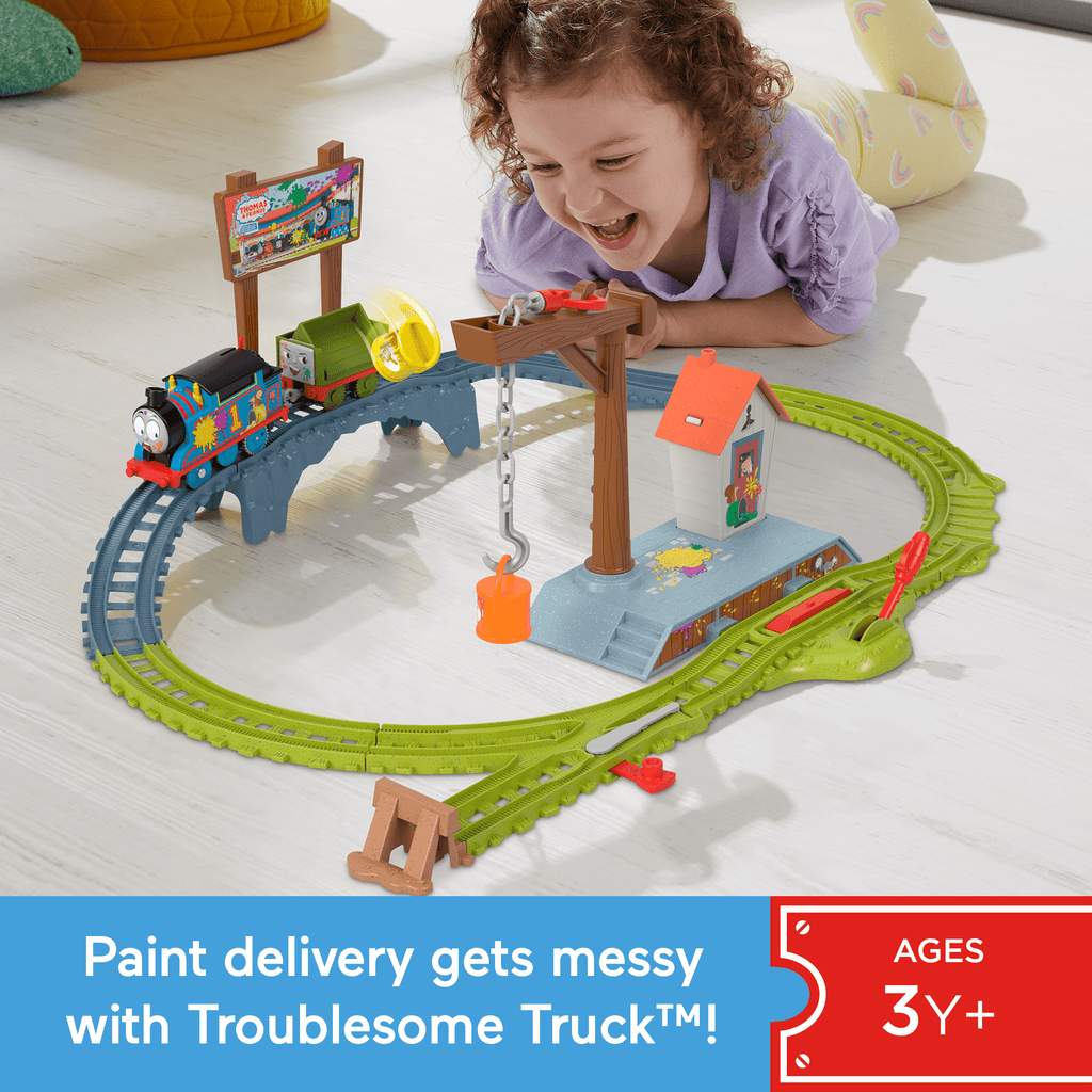 Thomas & Friends Paint Delivery Motorized Train And Track Set For Preschool Kids