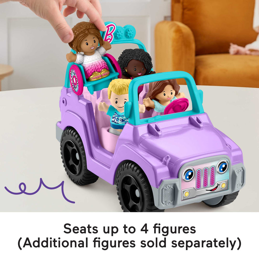 Little People Barbie Toy Car With Sounds And 2 Figures, Beach Cruiser, Toddler Toys