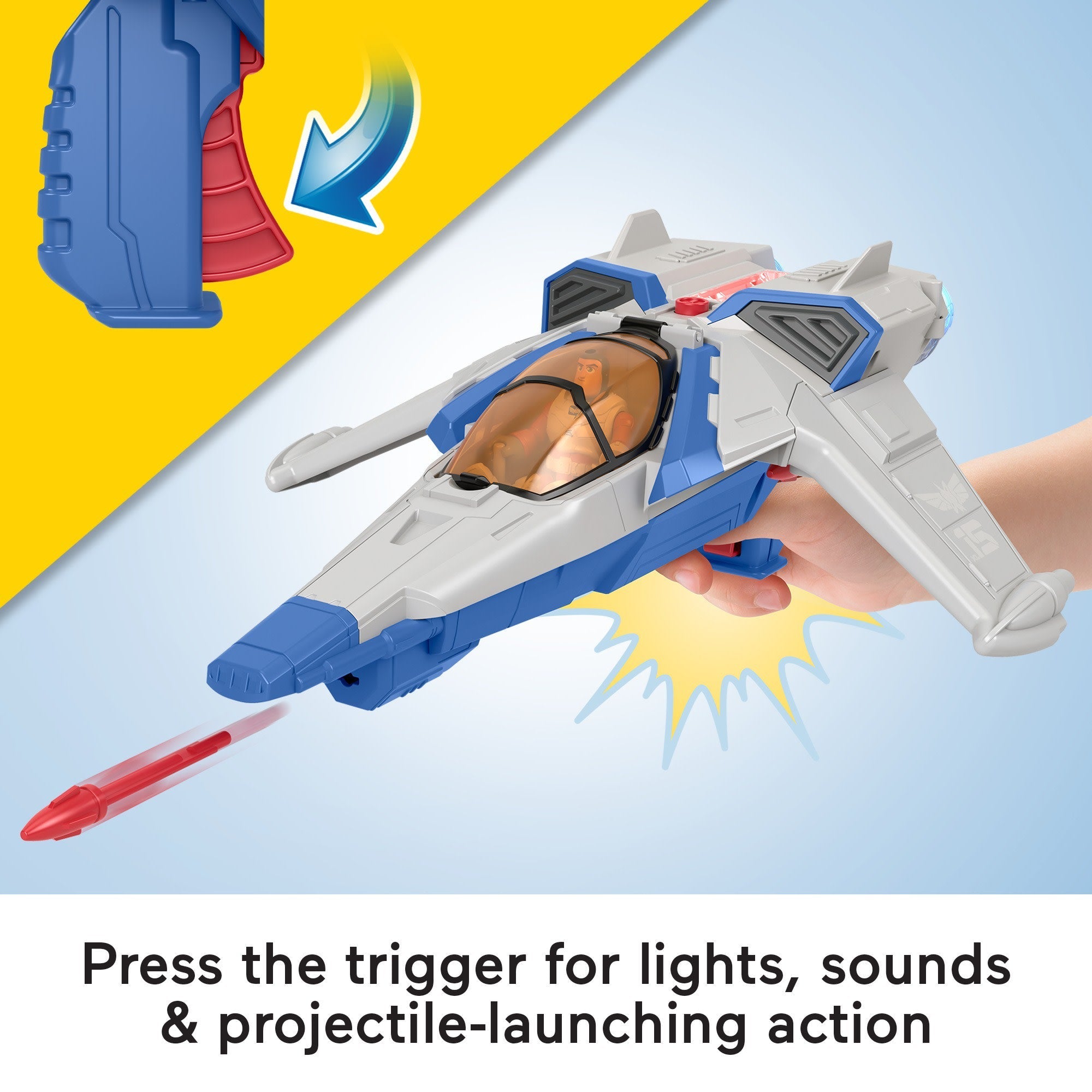 Imaginext Disney And Pixar Lightyear XL-15 Spaceship With Lights & Sounds, Buzz Lightyear Toy