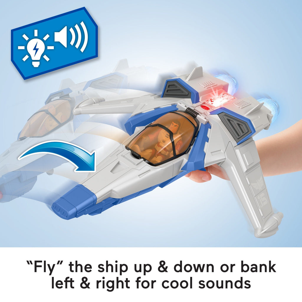 Imaginext Disney And Pixar Lightyear XL-15 Spaceship With Lights & Sounds, Buzz Lightyear Toy