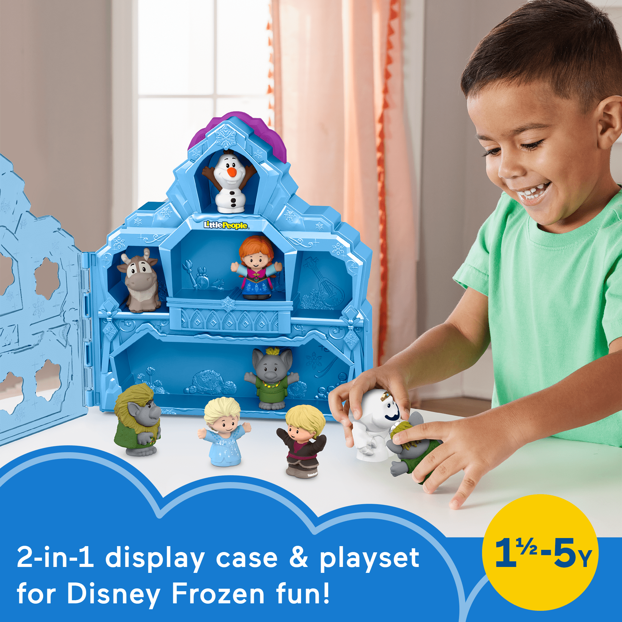 Disney Frozen Carry Along Castle Case Playset With 9 Fisher-Price Little People Figures