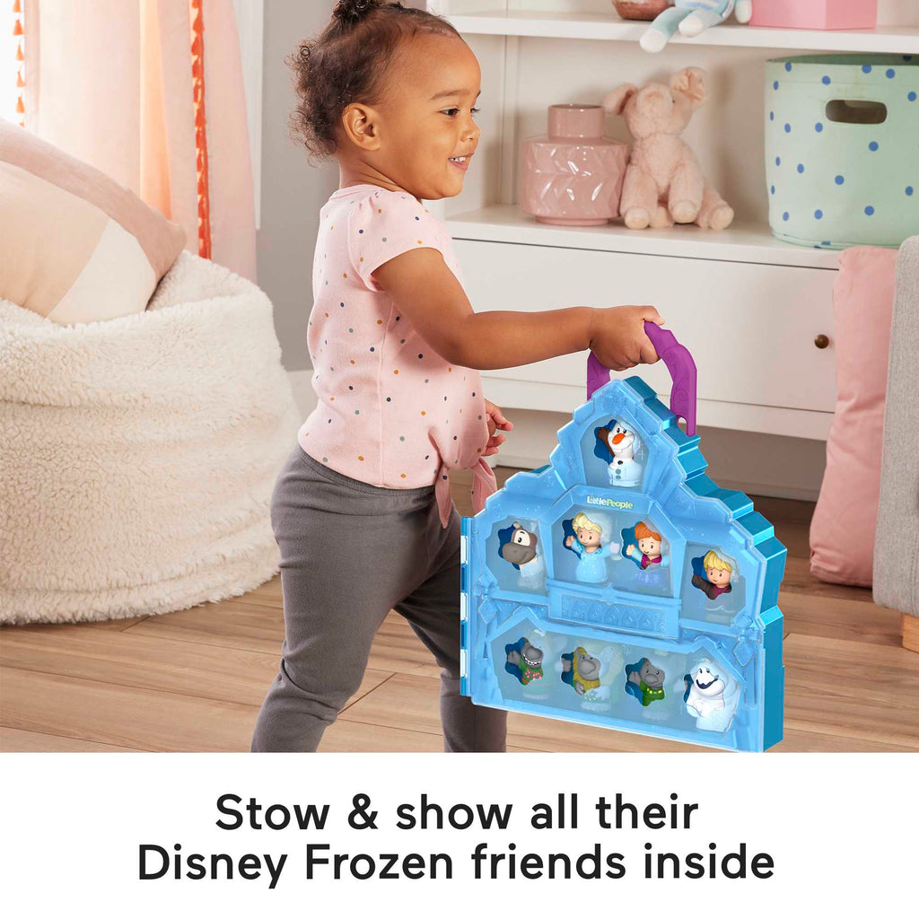 Disney Frozen Castle Playset With 9 Fisher-Price Little People Figures, Carry Along Castle Case