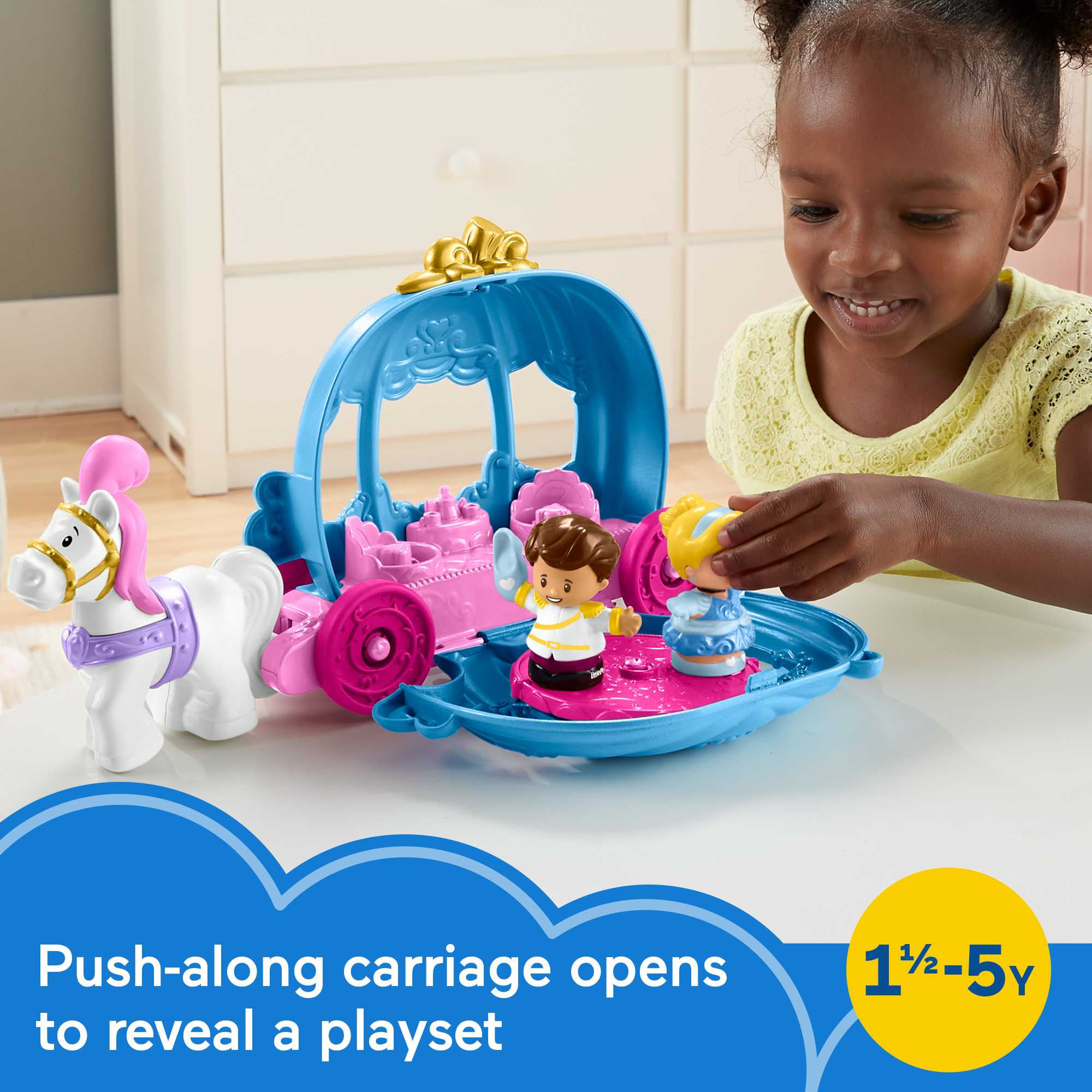 Fisher-Price Little People Disney Princess Cinderella's Dancing Carriage Playset With Horse & Figures