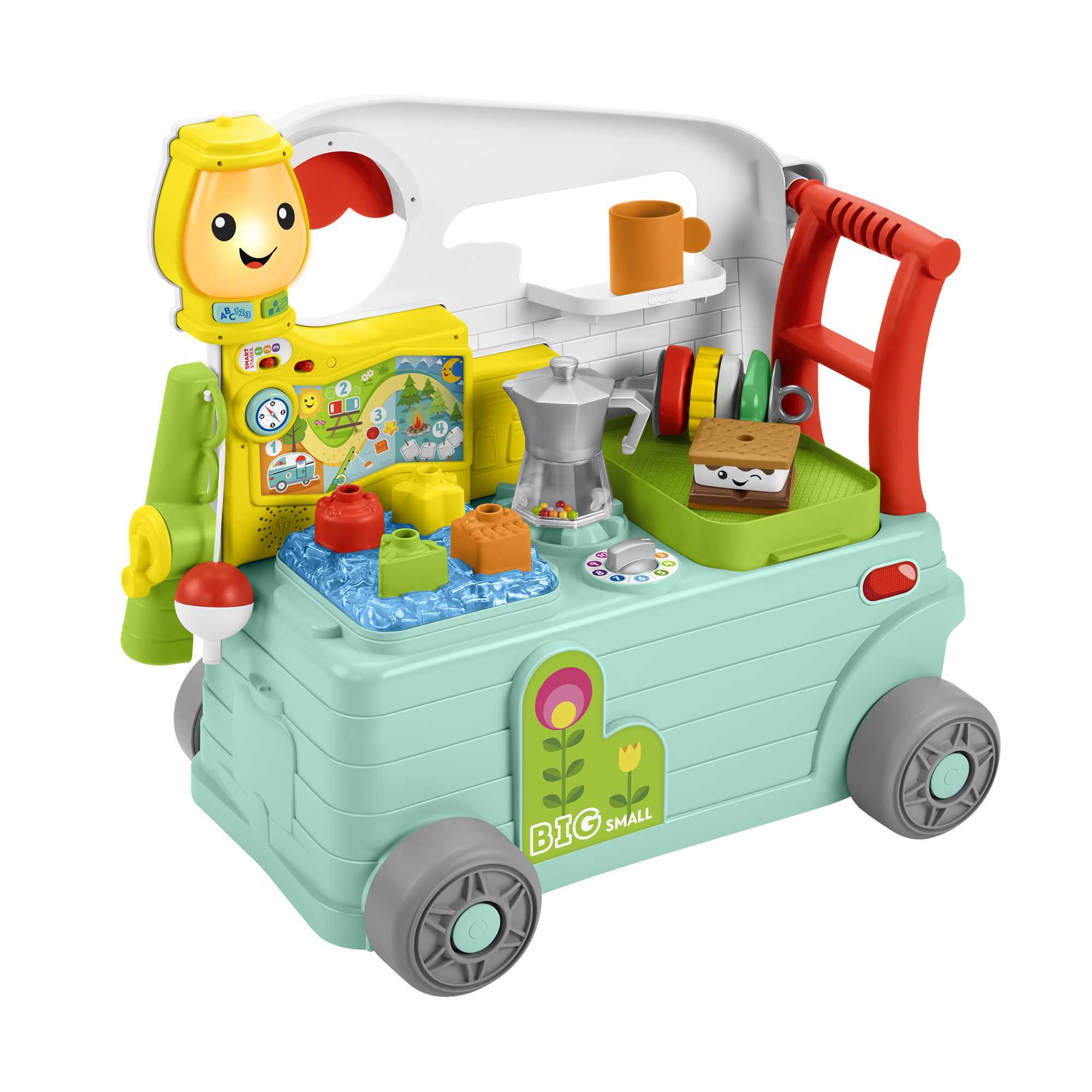 Fisher-Price Rires et Éveil Caravane en Balade 3 en 1, Centre D’Activités Musical Version Anglaise et Française