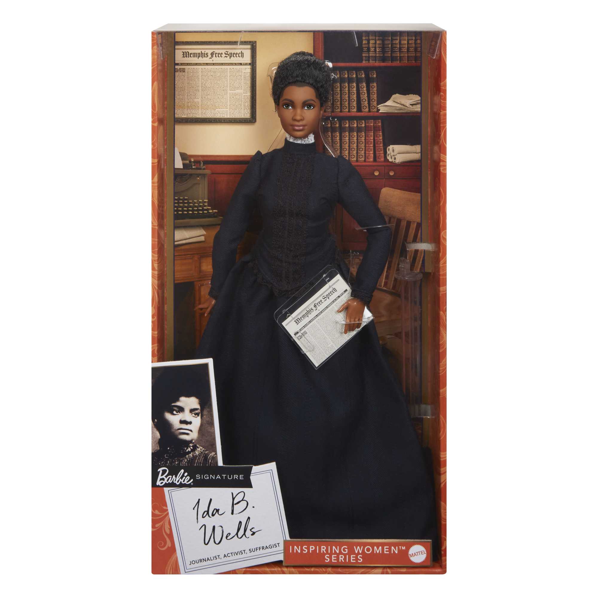 Barbie Inspiring Women Ida B. Wells Collectible Doll With Newspaper Accessory