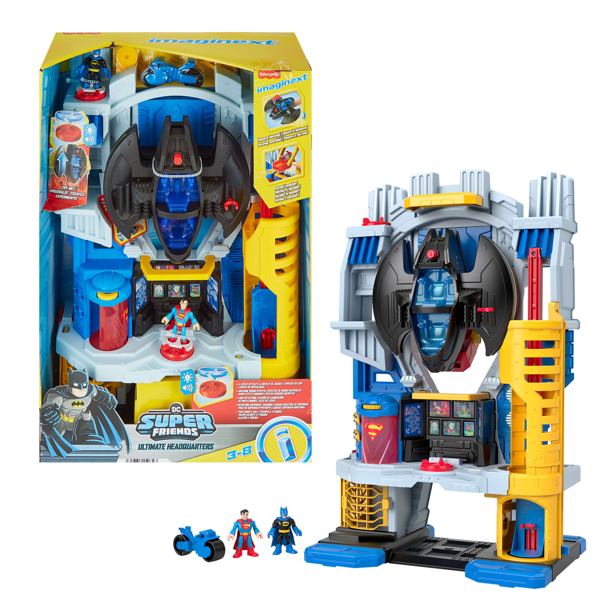 Imaginext DC Super Friends Ultimate Headquarters Playset With Batman Figure, 10 Piece Preschool Toy